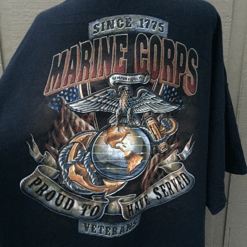 GILDAN MARINE VETERAN BLACK TEE